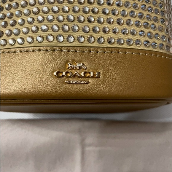 NWT COACH GOLD LEATHER MINI BUCKET BAG CROSSBODY BAG - Picture 6 of 10
